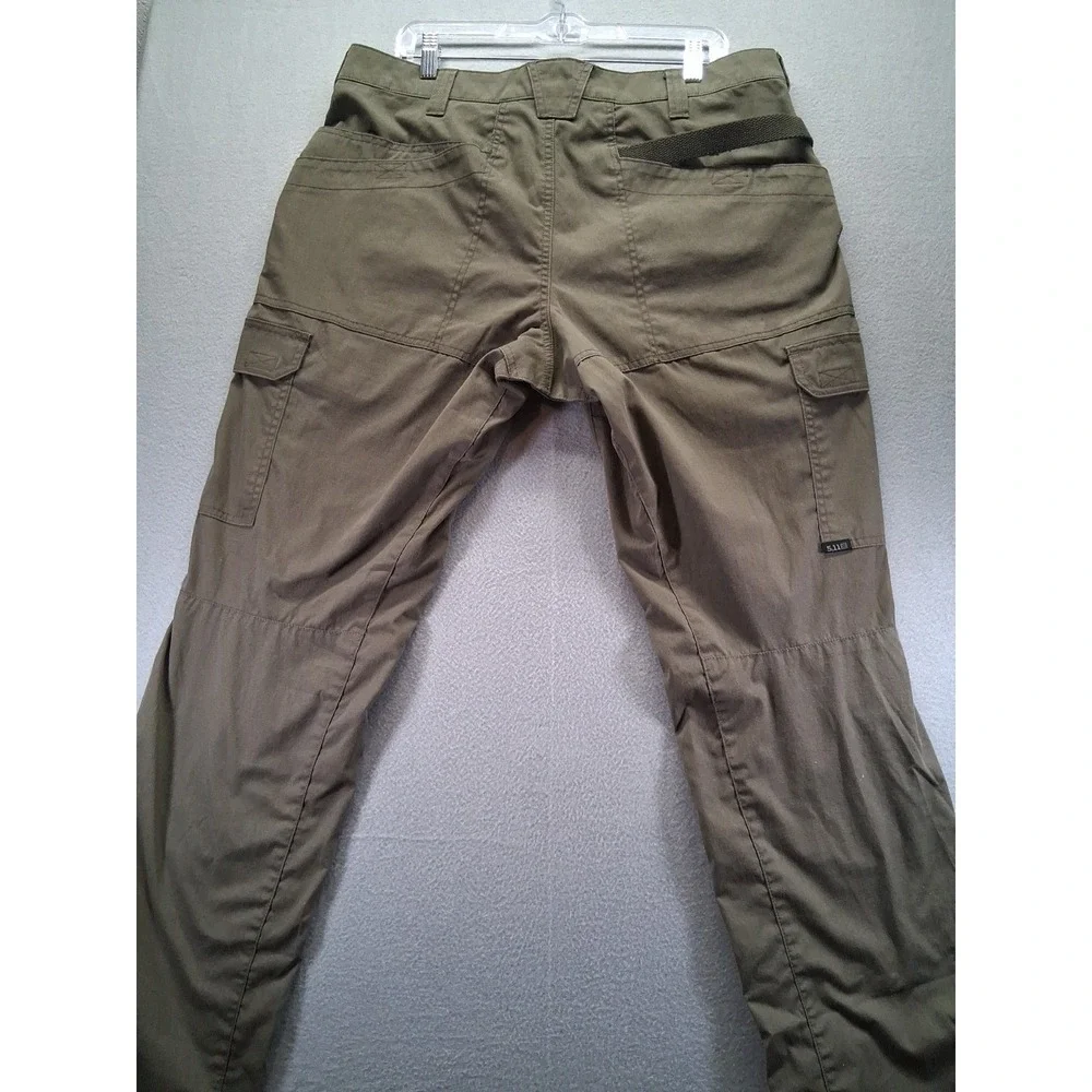 5.11 Tactical Pants Men's 36x34‎ Double Knee Cargo Elastic Waist Green - Picture 9 of 13
